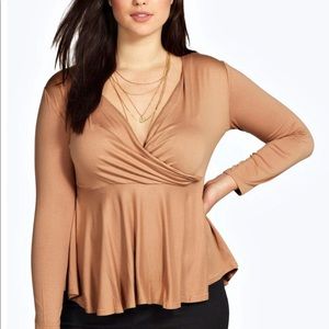 Wrap Front Peplum Top- NEW